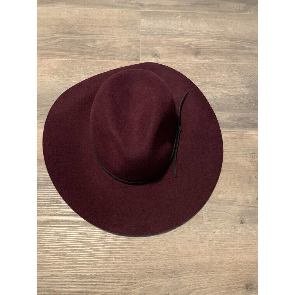 NWT Saks Fifth Avenue Fedoras Hats Women's 100% Wool Burgundy One Size